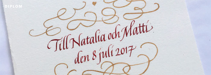 kalligrafi. bröllopskort
